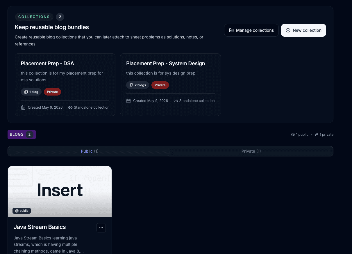 Blog collection management preview