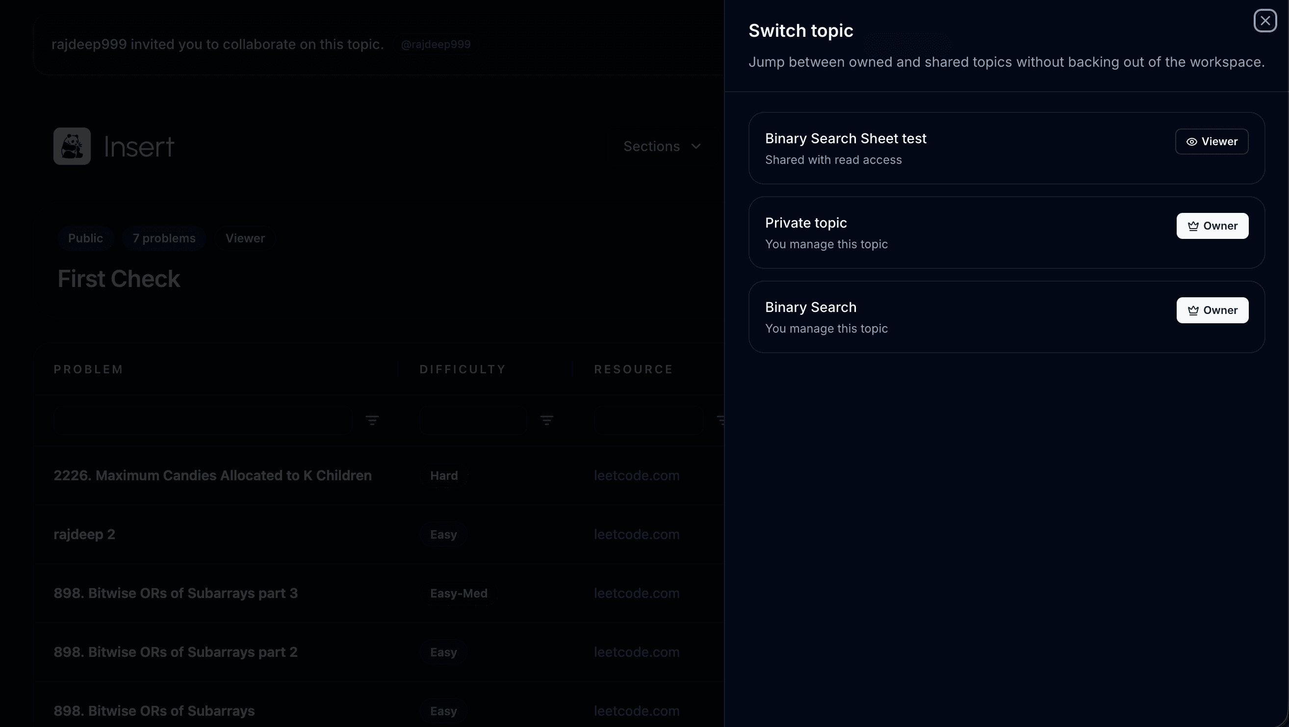 Switcher UI